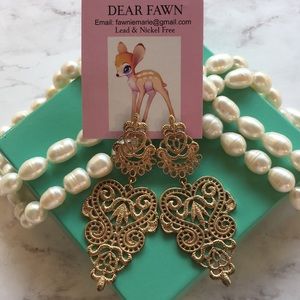 Deal of the Day! New Gold Lace earrings. Lead & nickel free.